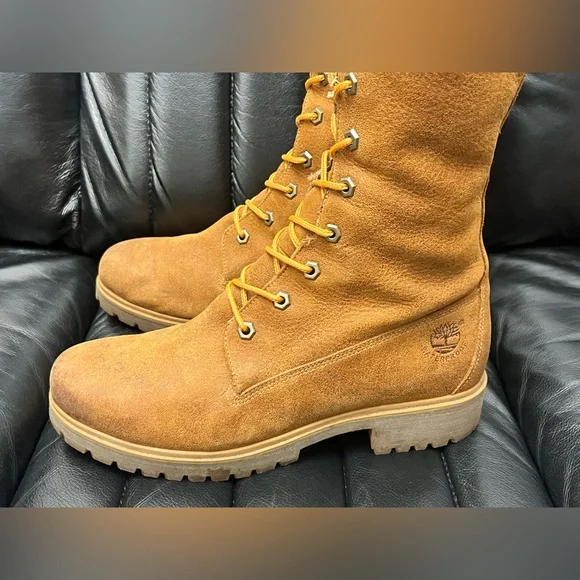 Timberland Premium 14” Knee High Wheat Waterproof Leather Boots Women Size 10W - Picture 2 of 16